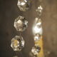 Ancient bronze and pampilles chandeliers with facets and crystal cups - old style - 6 fires