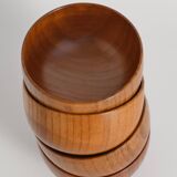 Mid-Century Modern Teak Wood Bowls, Sweden, Set of 4