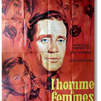 Affiche de film cinéma vintage ancienne L'homme à femmes 120x160 cm