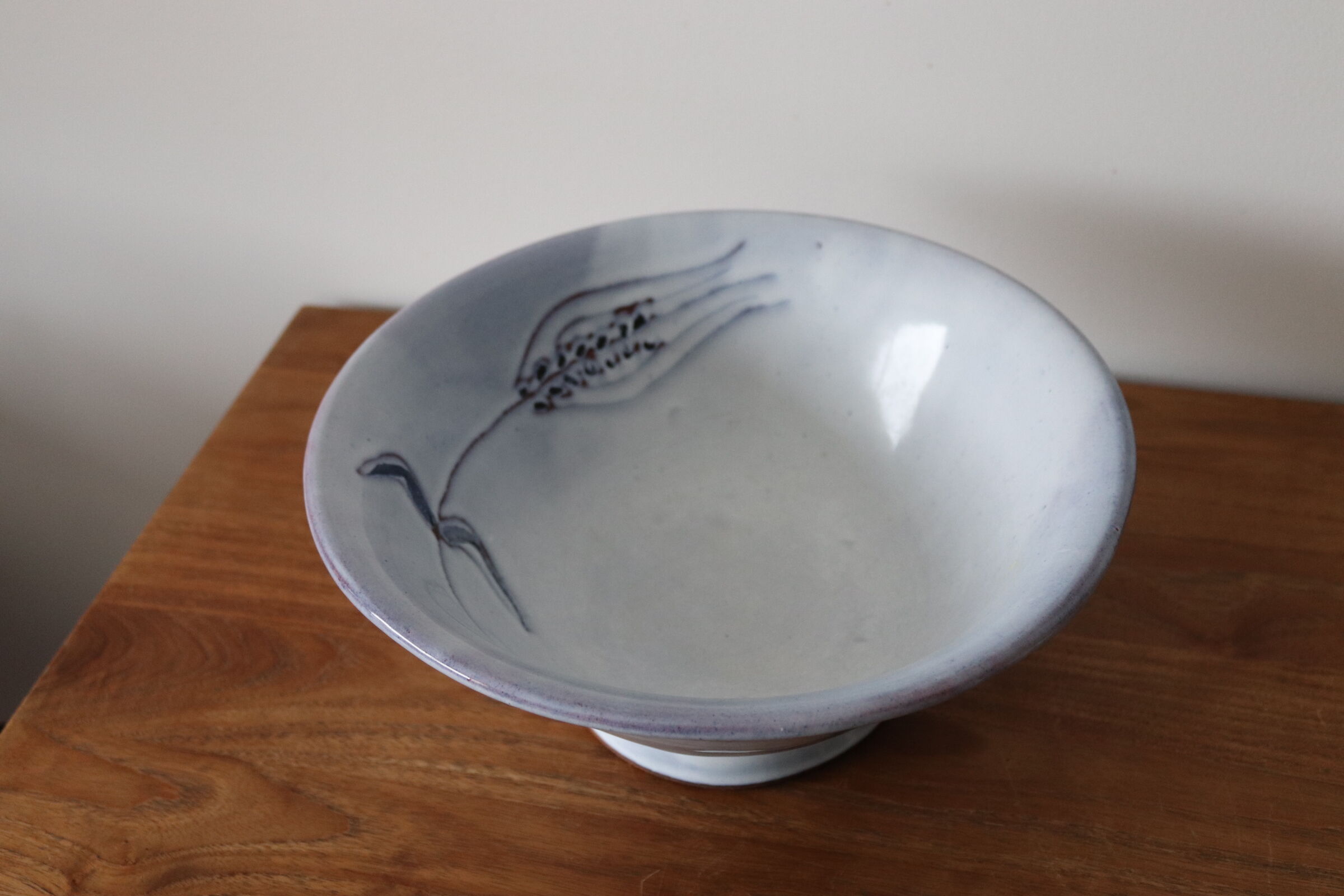 Blue ceramic salad bowl the Dieulefit caves