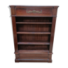 Open bookcase in solid mahogany and veneer, late 19th C.