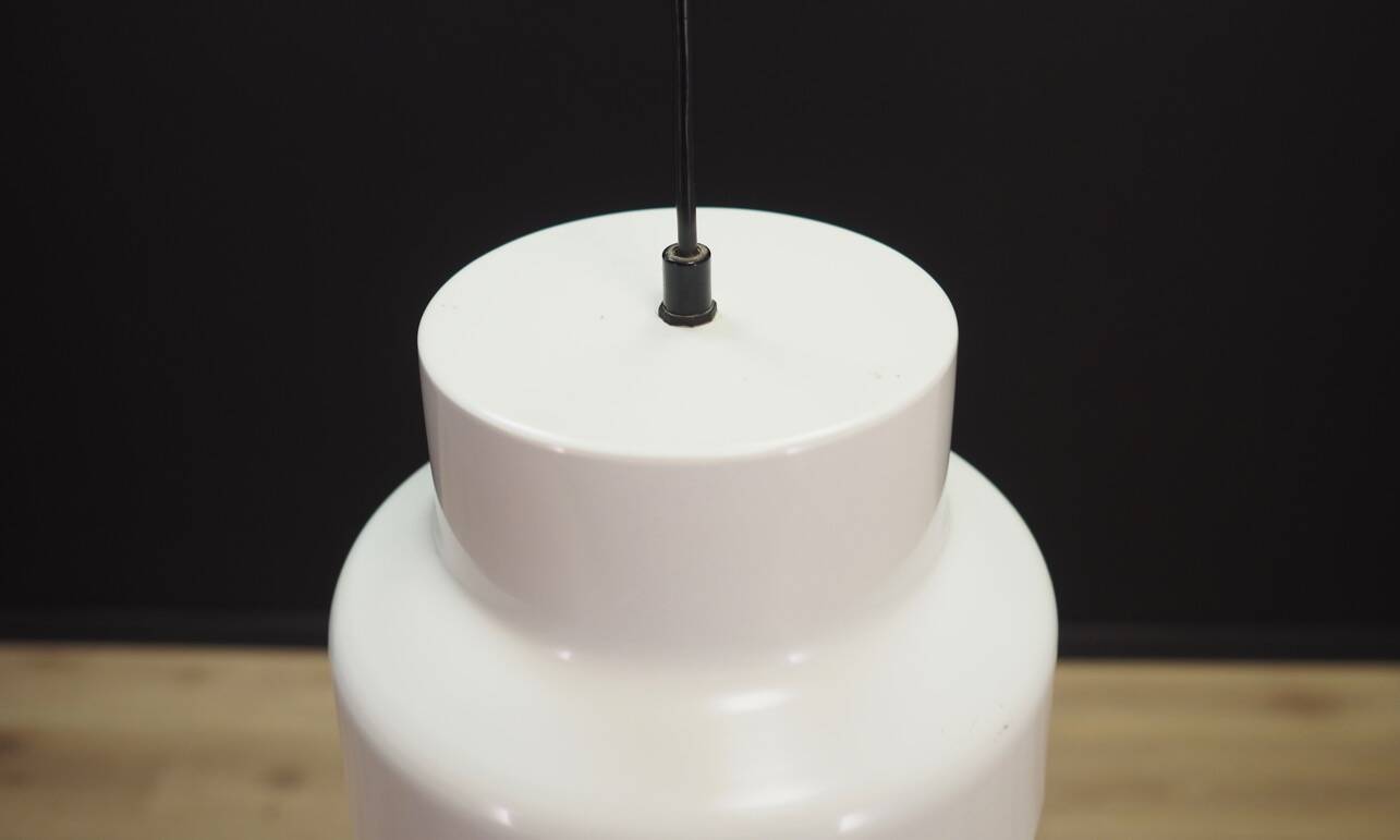 White pendant lamp, Danish design, 1970s, production: Denmark