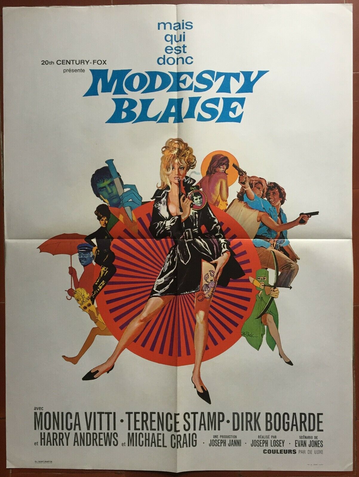 Original movie poster "Modesty Blaise" Monica Vitti 60x80cm 1966