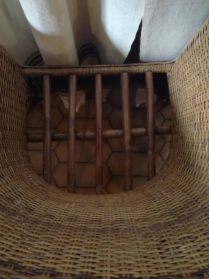 Pair of rattan armchairs