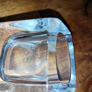 Crystal Daum ashtray pen holder tray