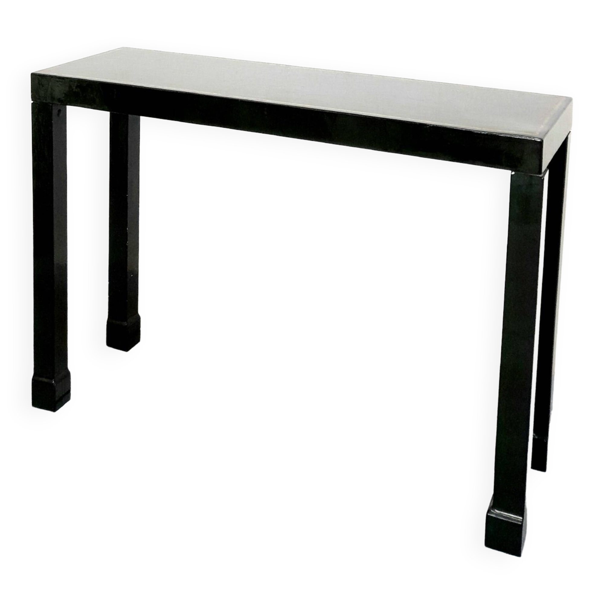 Console table in green lacquer 6 French work from the 70s in the style of Maison Jansen