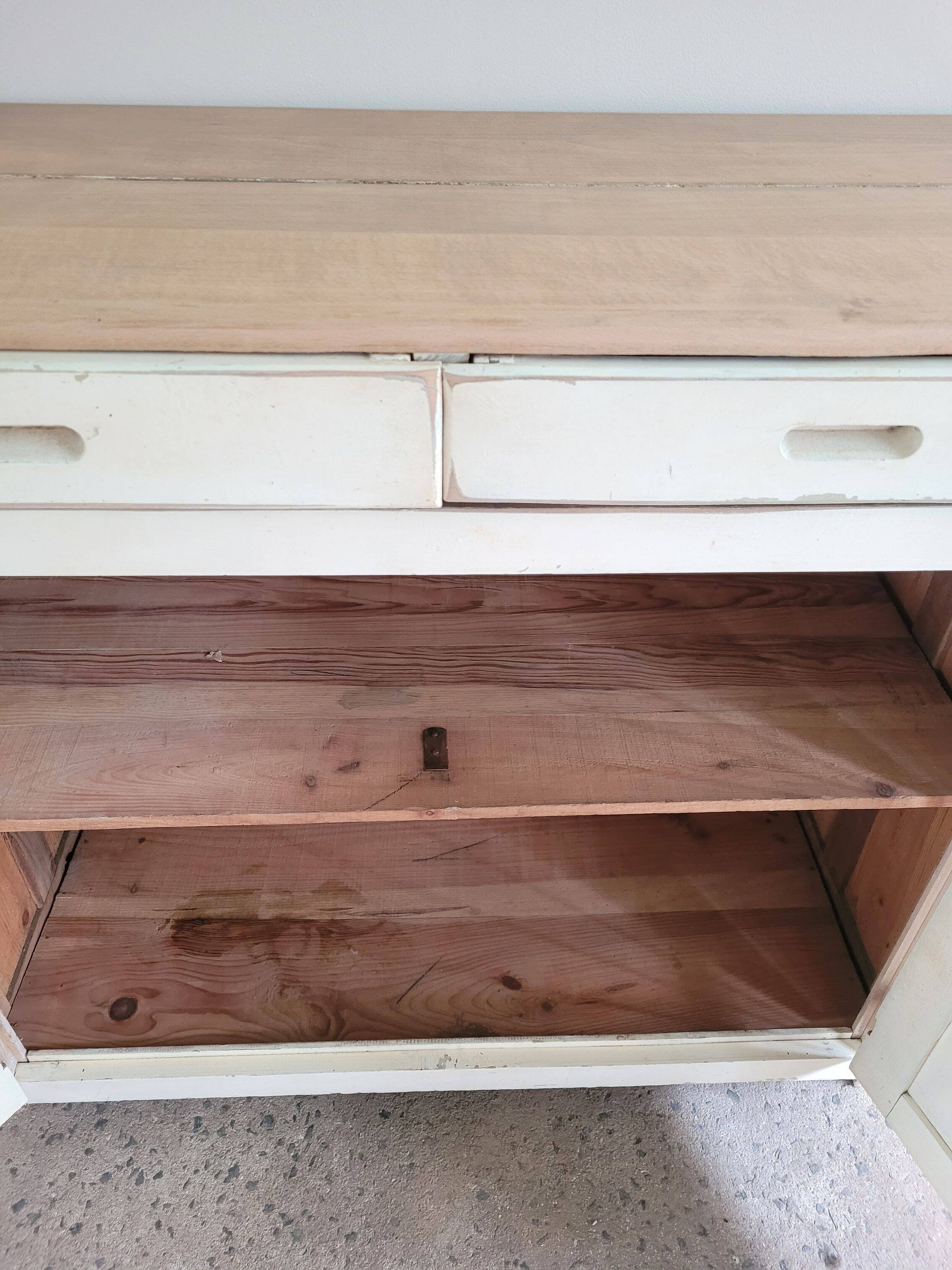 Antique Parisian sideboard in patinated wood