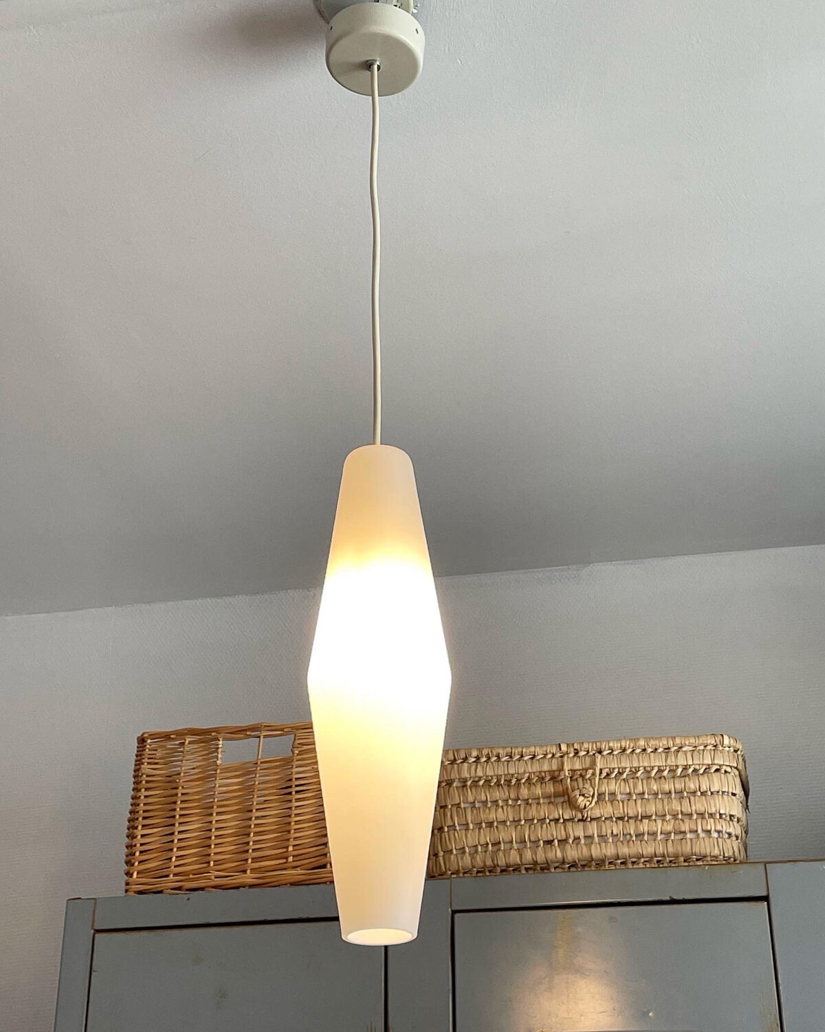 Vintage opaline pendant lamp