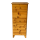 Commode chiffonnier vintage en bois massif pin avec 5 tiroirs