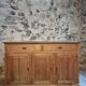 Buffet rustique français années 1920 – Buffet en pin ancien – Îlot de cuisine – Meuble de rangement 3 portes