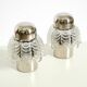 Two large, rare 1960s metal and glass table lamps by VEB Narva Leuchtenbau