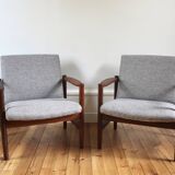 Pair of vintage Scandinavian teak armchairs from the 1960s