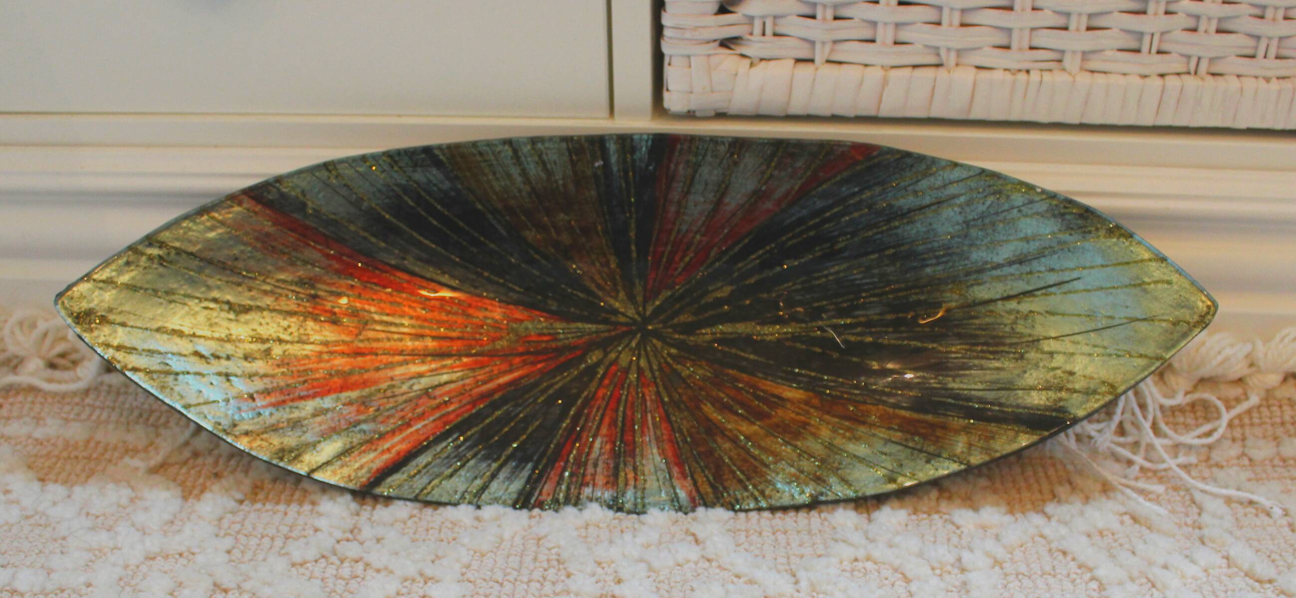 Large Glass Dish - Long. 46 cm! - Art Deco