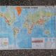 Planisphere world map vintage physics and vegetation