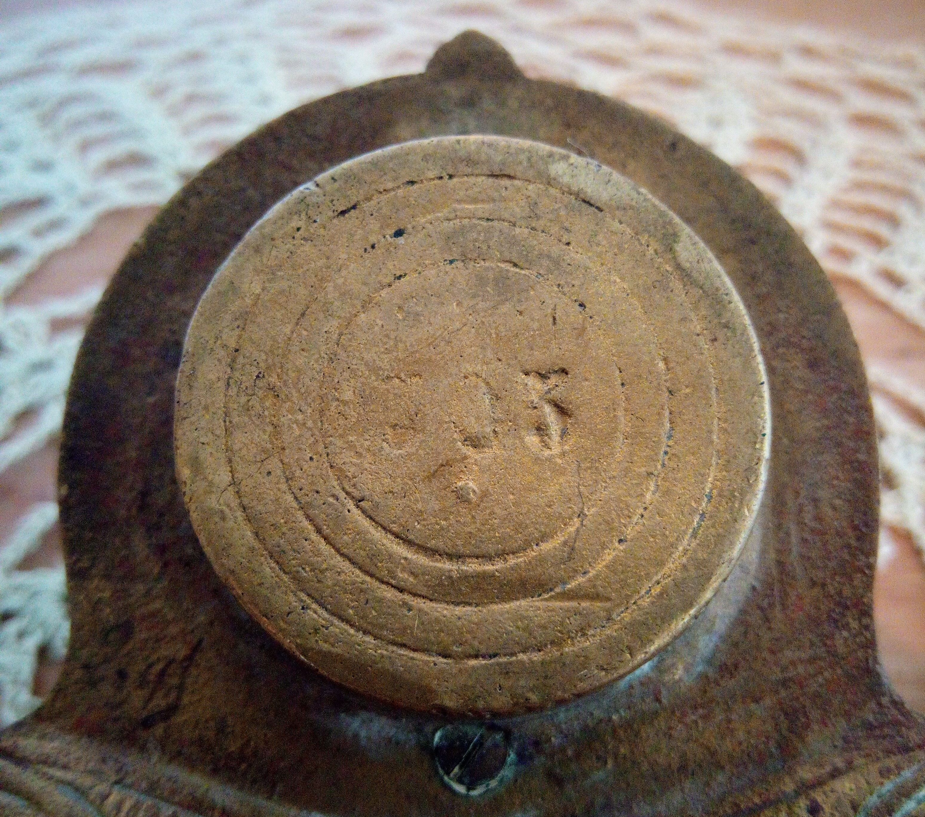 Old bronze inkwell