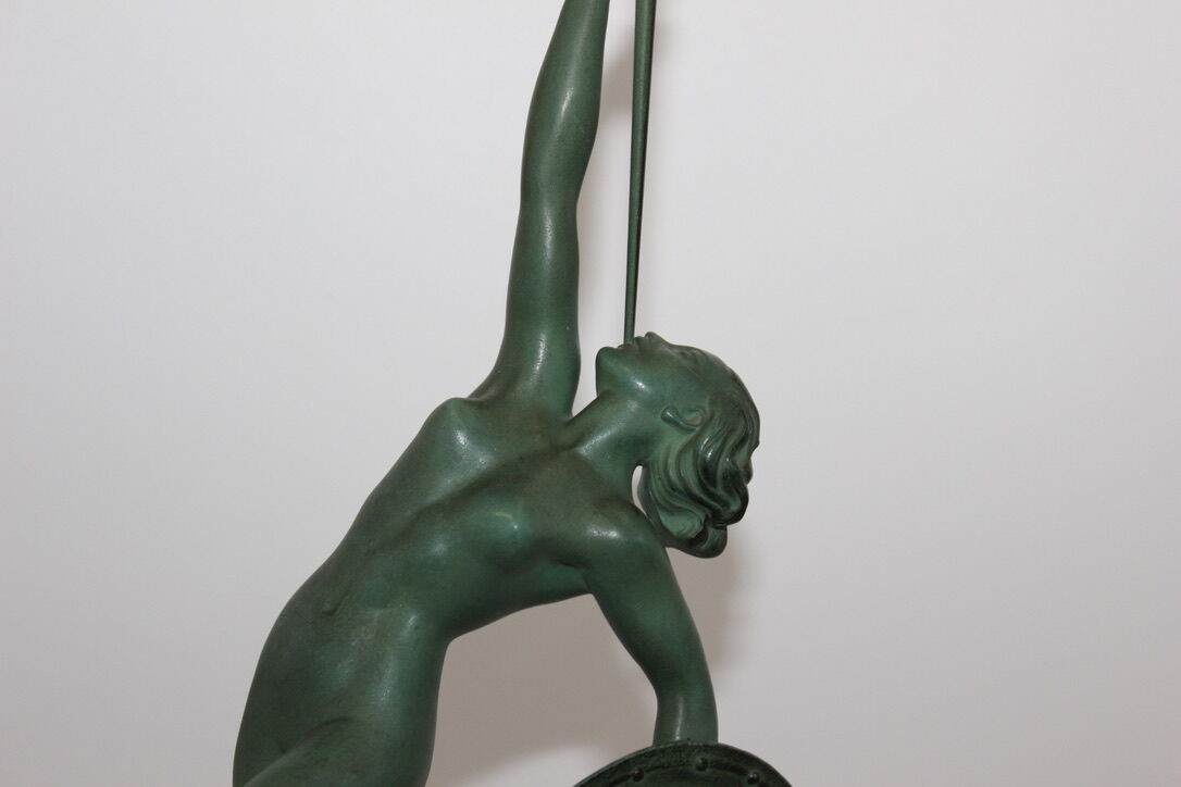 Art Deco Sculpture Trumpet Dancer "Jericho" By Guerbe