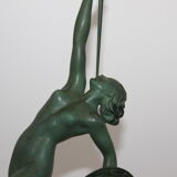 Art Deco Sculpture Trumpet Dancer "Jericho" By Guerbe