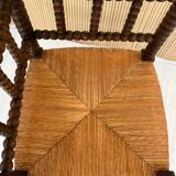 Chaise d'angle bois tourné vintage années 50-60