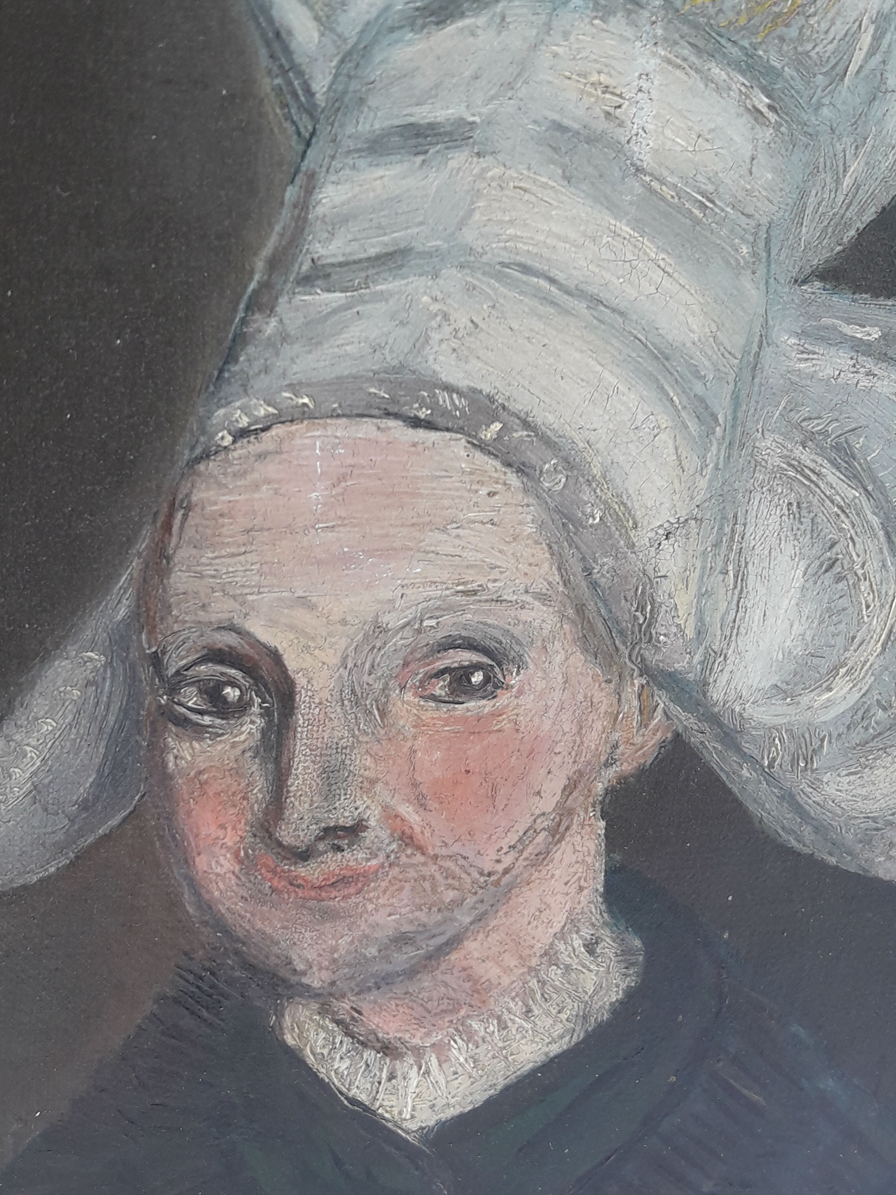 Oil on canvas portrait of a Breton marine painter signed and dated 1905 40.5 x 32 cm