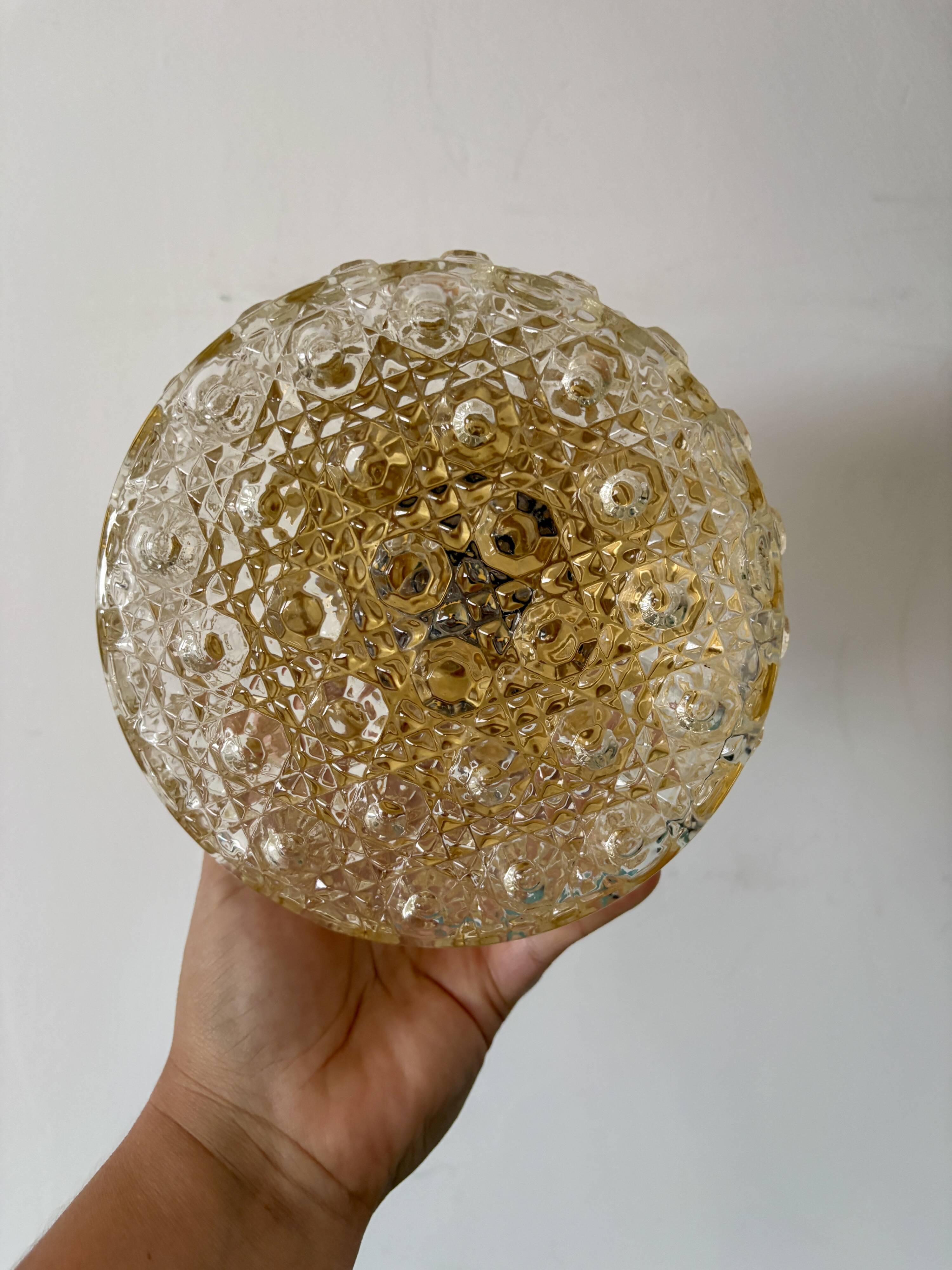 Vintage glass moulded globe wall/ceiling light.