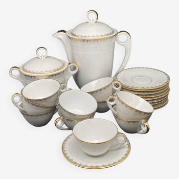 Service à thé/café porcelaine de Limoges blanche et dorure – MPM0724SV1