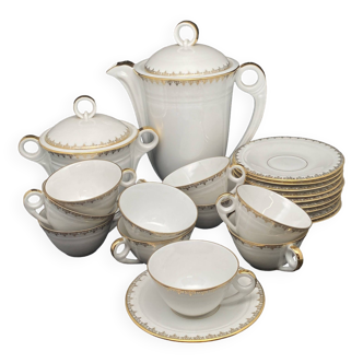 White and gilded Limoges porcelain tea/coffee service – MPM0724SV1