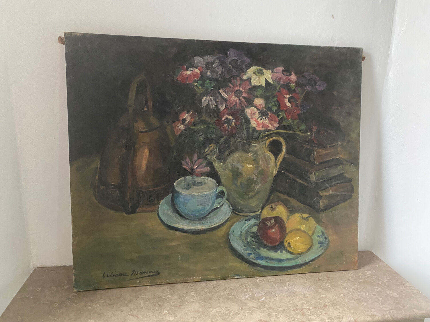 Nature morte signée Liliane Massaux