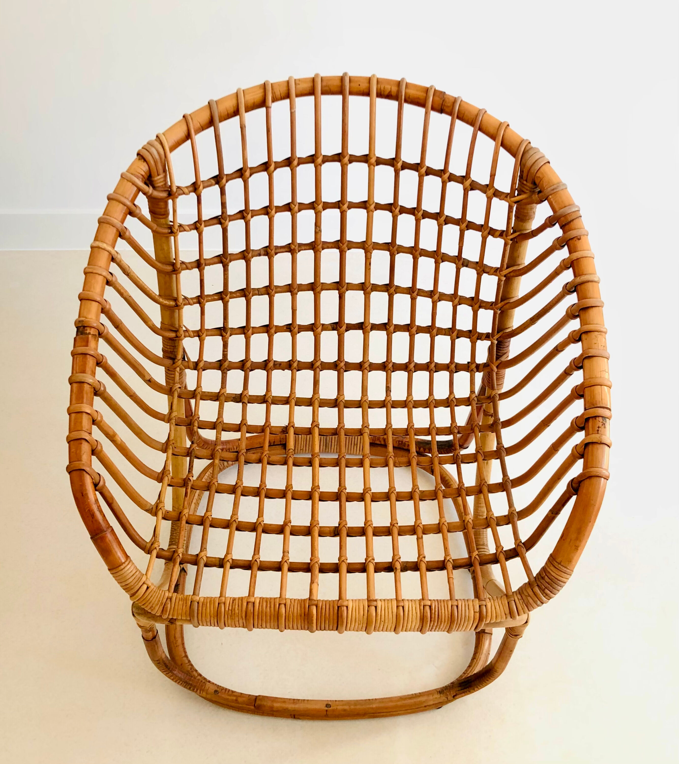 Rattan armchair by Tito Agnoli for Pierantonio Bonacina, Italy 1958