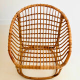 Rattan armchair by Tito Agnoli for Pierantonio Bonacina, Italy 1958