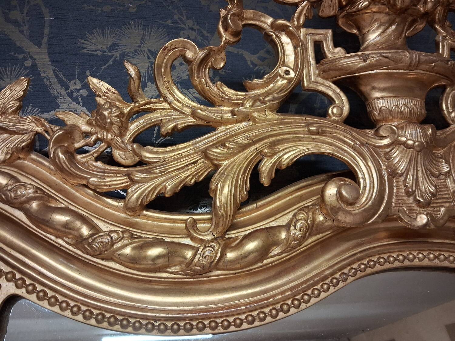 19th century mirror inspired by Louis XVI style, 2.15m x 98cm