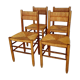 Set of 4 antique chairs, seats and mulched backrests