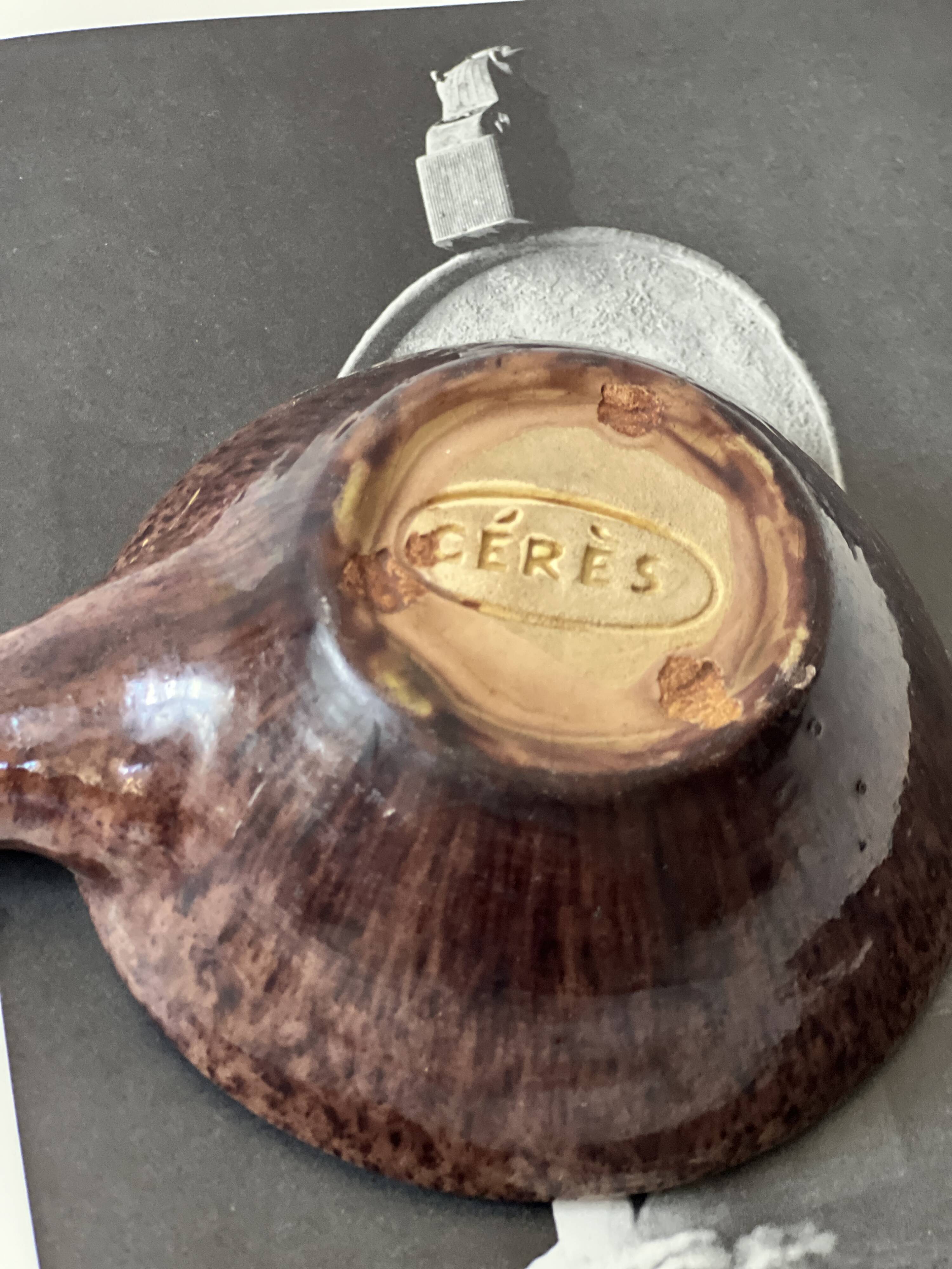 Set of ceres glazed ceramic ramekins, stoneware, france, 1960