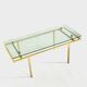 Brass coffee table and smoked glass, France 1960's
