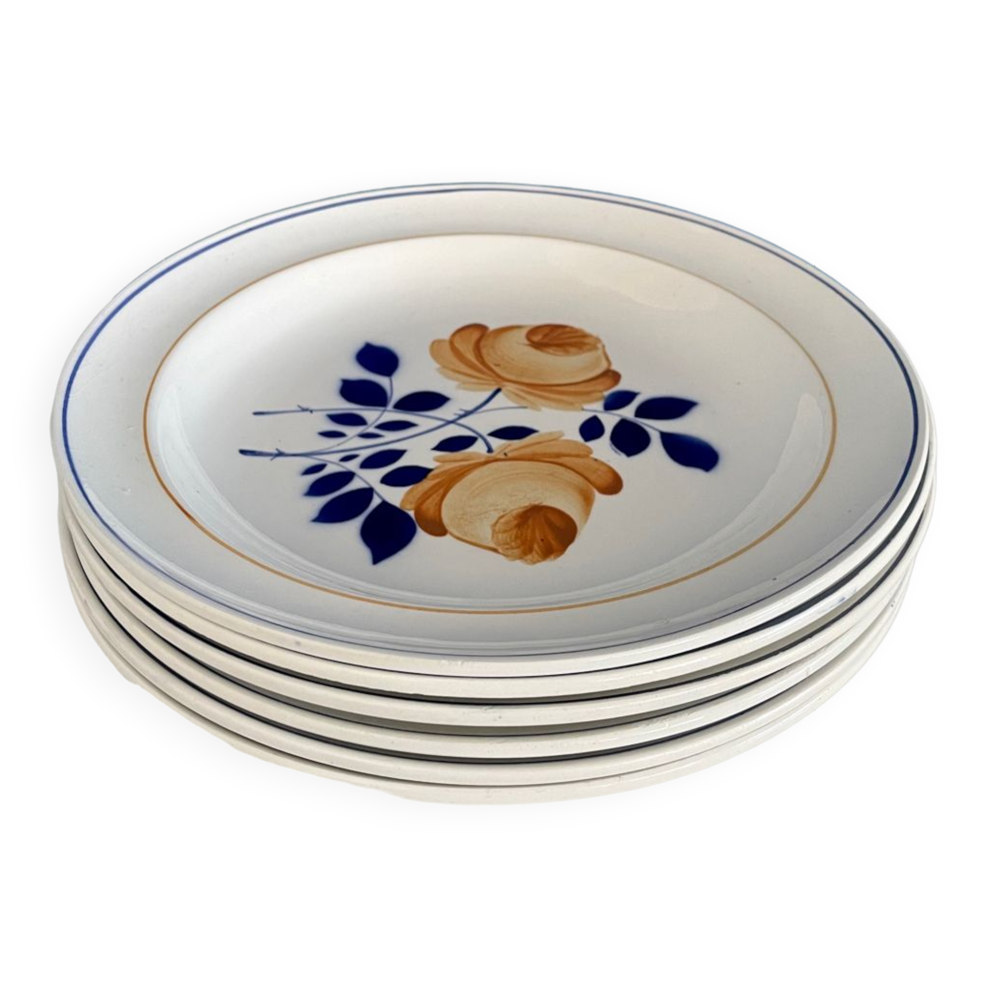 Service of 6 deep plates Moulin des Loups Roubaix