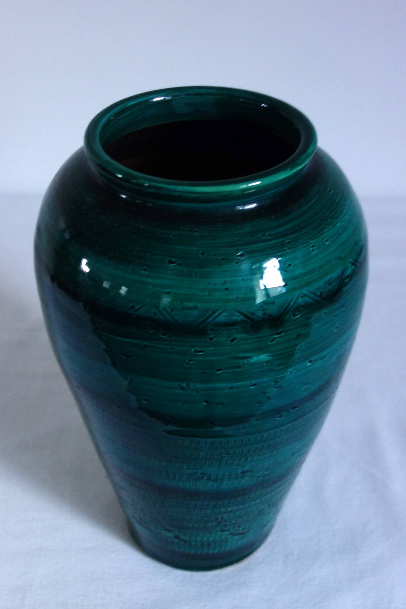 Vintage green glazed ceramic vase