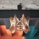 Suspension bois et fils tendus scandinave vintage, lustre, lampe de plafond