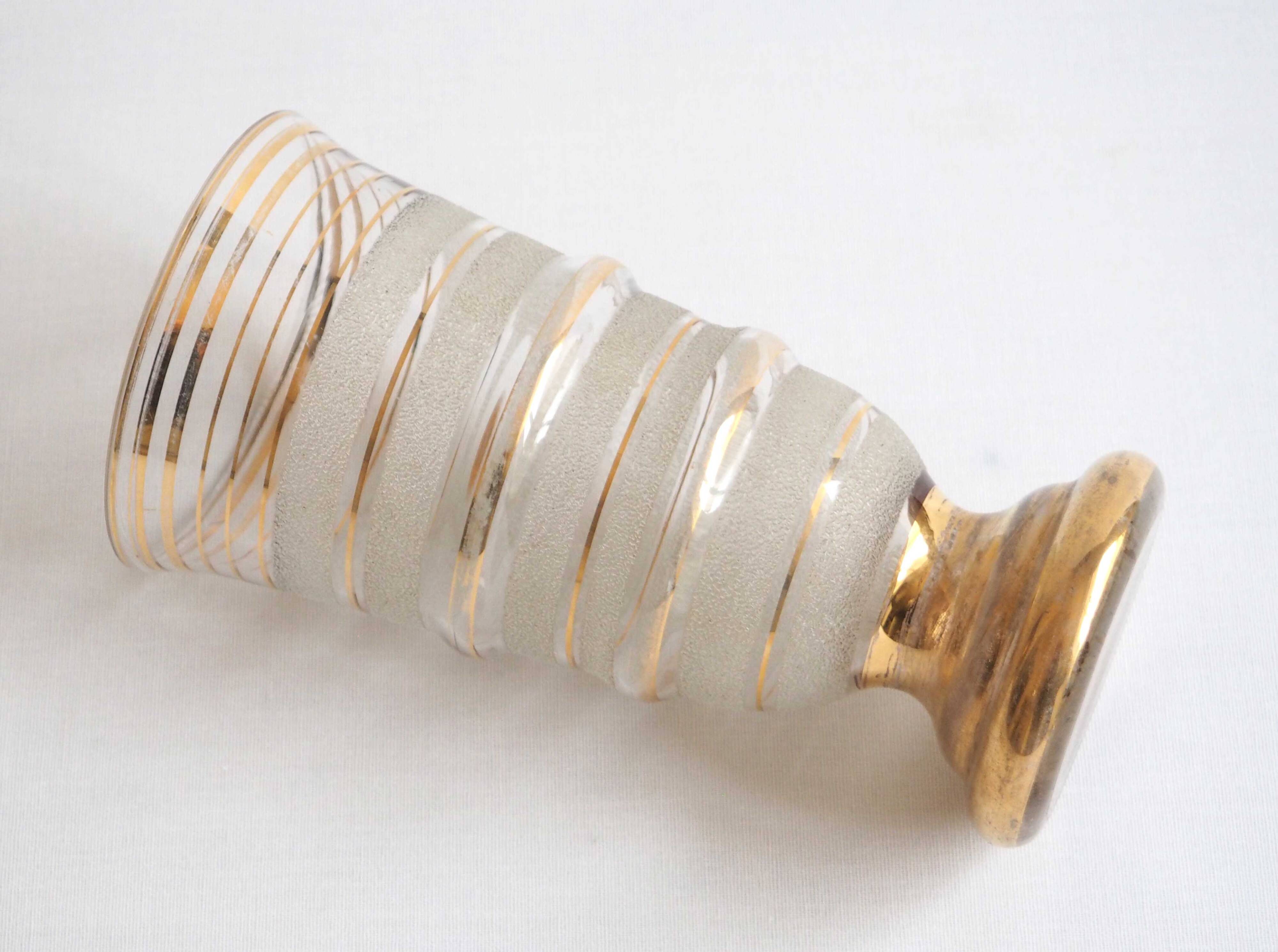 Vase verre et or années 1940