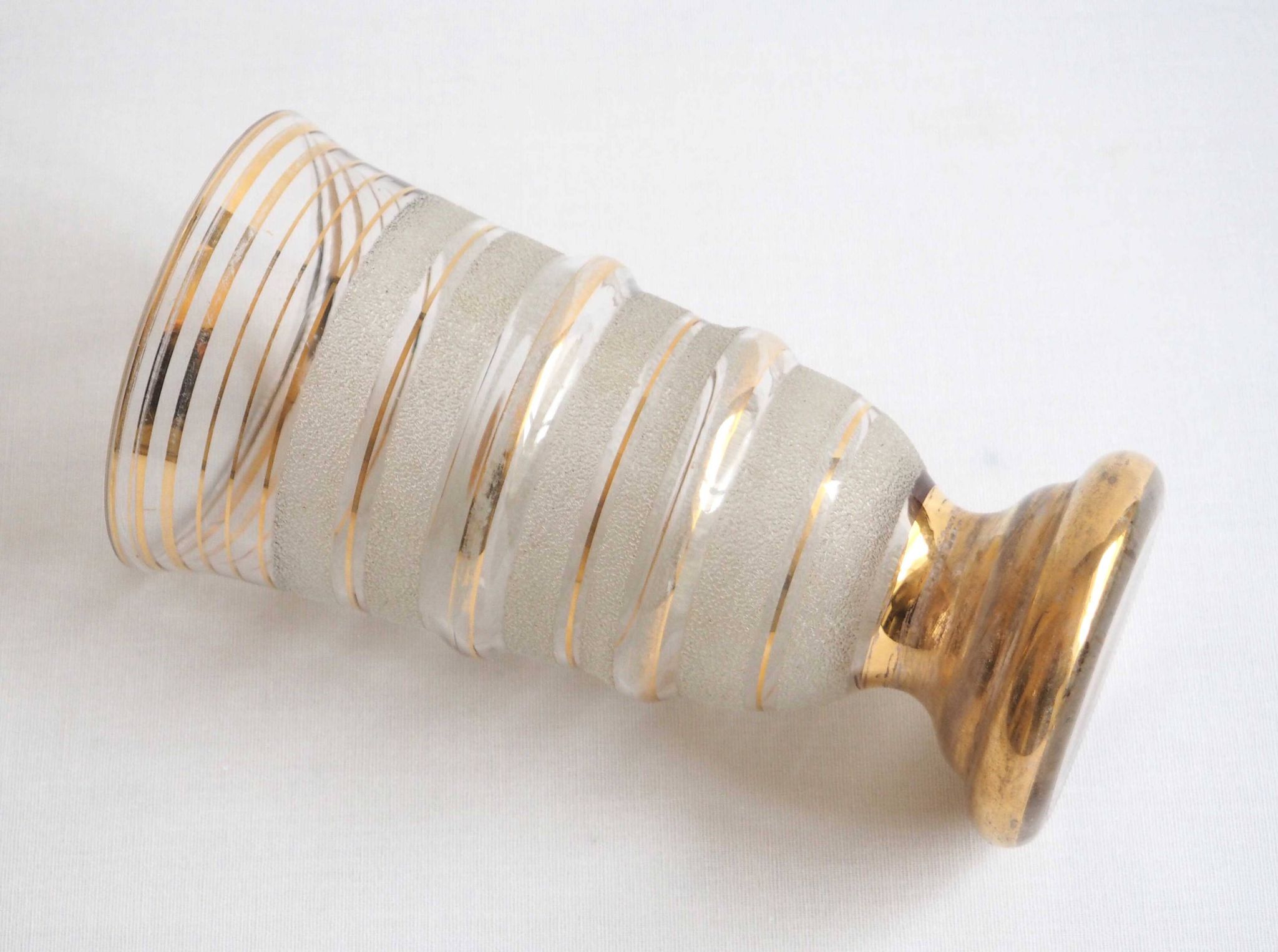 Vase verre et or années 1940