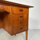 1960s Vintage Mid-Century Curved Danish Teak Writing Desk