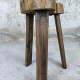 Brutalist wooden tripod stool