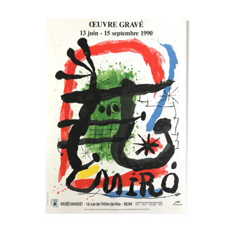 Exhibition poster in lithography. Joan MIRO, Mandet Museum, 1990