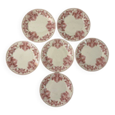 6 flat plates Terre de Fer U&C Sarreguemines – Biarritz model