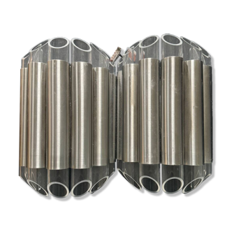 Pair of modernist design 'Septiem' wall lights, Raak production, Netherlands, a