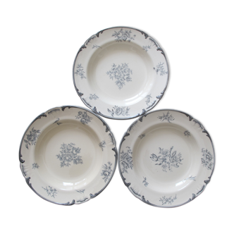 Ensemble de 3 assiettes Terre de Fer Longchamps