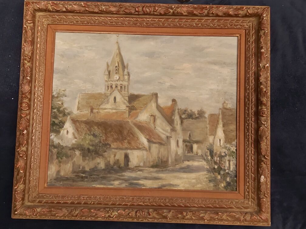 Huile sur toile d'Anne de la Fournière encadré