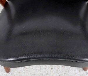 Danish teak and skai armchairs, Erhardsen & Andersen 1960s