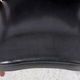 Danish teak and skai armchairs, Erhardsen & Andersen 1960s