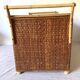 Vintage rattan cane bench chest