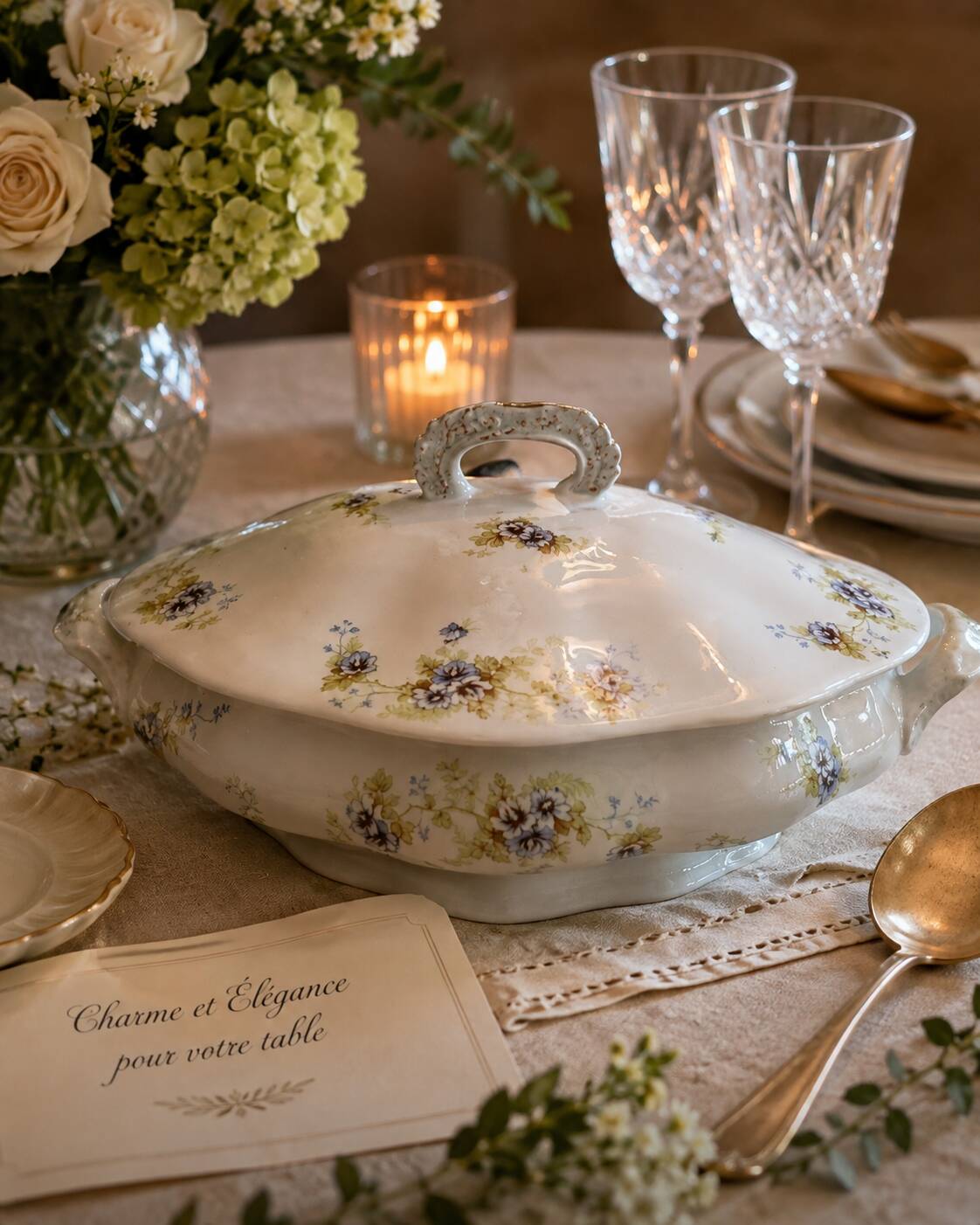 Soup tureen "Aux Lions de Faïence" Paris - Perfect Condition