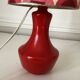 Vintage lamp with glass base and textile lampshade, 1970s